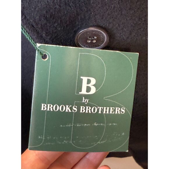 Brooks Brothers Overcoat Men's Size 44R Black Wool Blend Luxury Work Outerwear - Picture 6 of 10